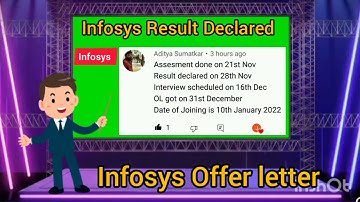 Infosys Result Declared Infosys sends offer letter Interview done on 16 December Doj 10 January 2022