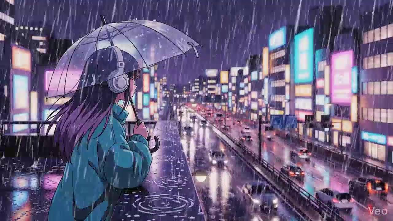 🌙 Late Night Study Music | 🎧 Lofi Hip Hop for Focus, Sleep & Calm | Rain Stream | The Japanese Town
