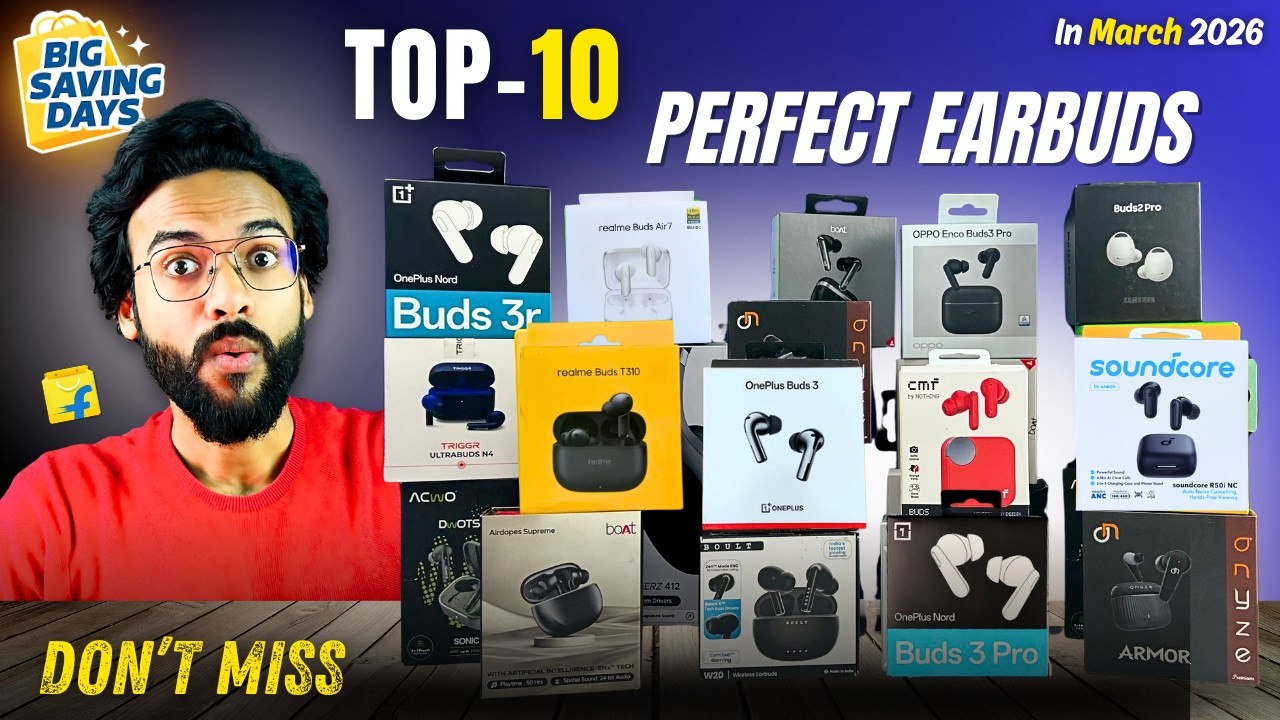 Top 10 Best Earbuds Deals on Flipkart Big Saving Day Sale 2026🔥Best TWS Under 1000 to 5000⚡️