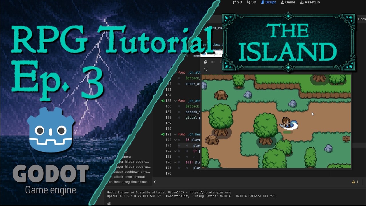 Godot RPG Tutorial | The Island Ep. 03 | Enemy AI, Damage and Health ...
