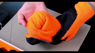 LWR002 Hi-Vis Seamless Knit Brushed Acrylic Glove with Latex Coated Crinkle Grip on Palm & Fingers
