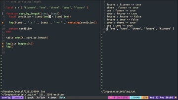 Lua Tutorial Neovim: table sort by string length