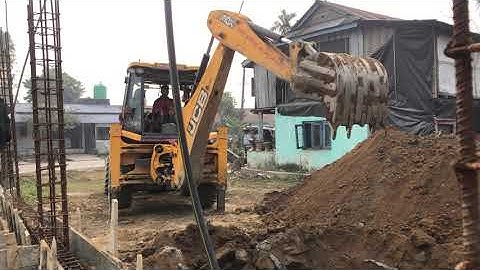 JCB Backhoe Loader Making A Home Foundation - JCB Backhoe Video