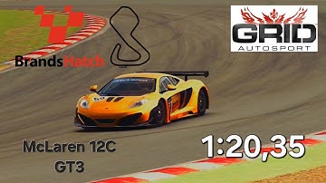 GRID AUTOSPORT MOBILE - Rate My Line - Brands Hatch 1:20,35 - McLaren 12C GT3 - A55 5G