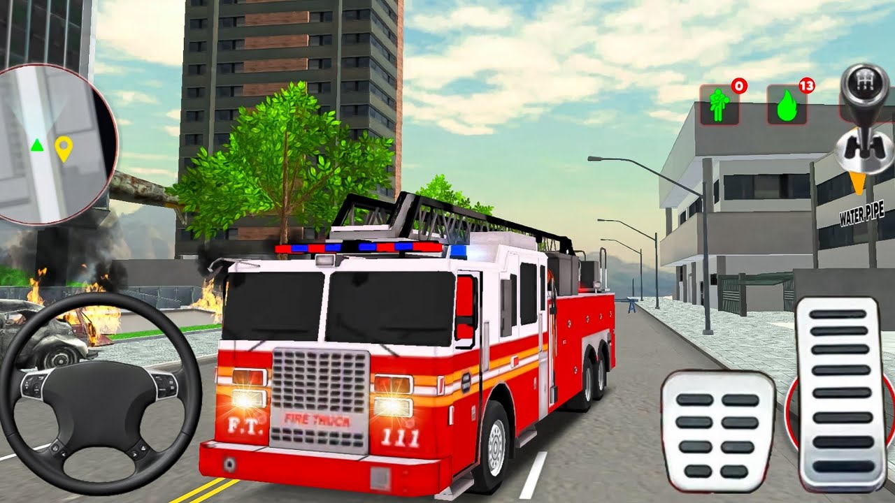 Real Fire Truck Driving Simulator 2026 - 911 Emergency Fire Fighting Fireman's 3D -Android GamePlay