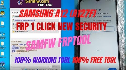 Samsung A12 (A127f) FRP 1 Click Done New Security SamFw Tool