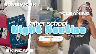MY REALISTIC AFTER SCHOOL NIGHT ROUTINE 💤⭐️😘 homework, cleaning, skincare, etc