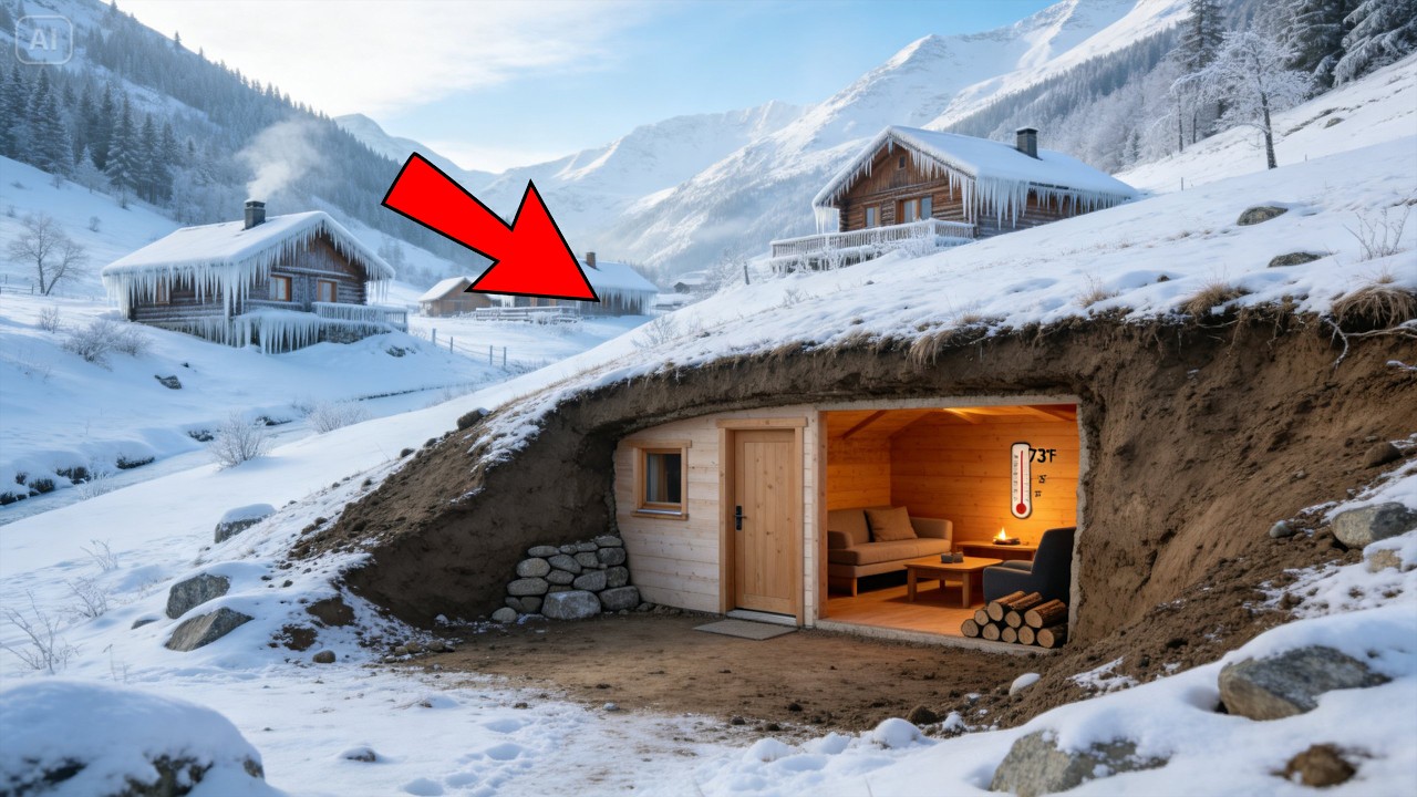 NEIGHBORS LAUGHED WHEN HE BUILT INTO THE HILLSIDE — UNTIL HIS CABIN HIT 73°F IN WINTER SURVIVAL