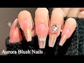 【セルフネイル】上品ツヤ感✨オーロラチークネイル💖/チップで長さだし💅/ASMR