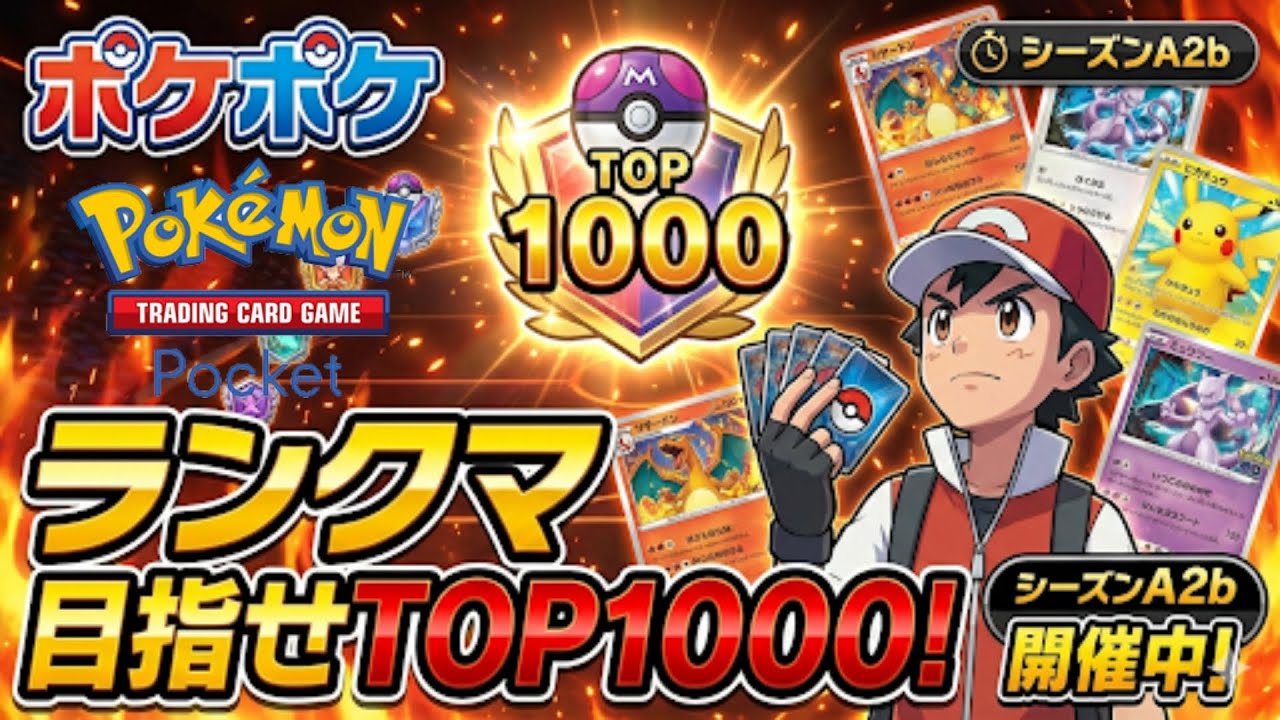 ポケポケ ランクマ最終TOP1000いきます【初見さん大歓迎】