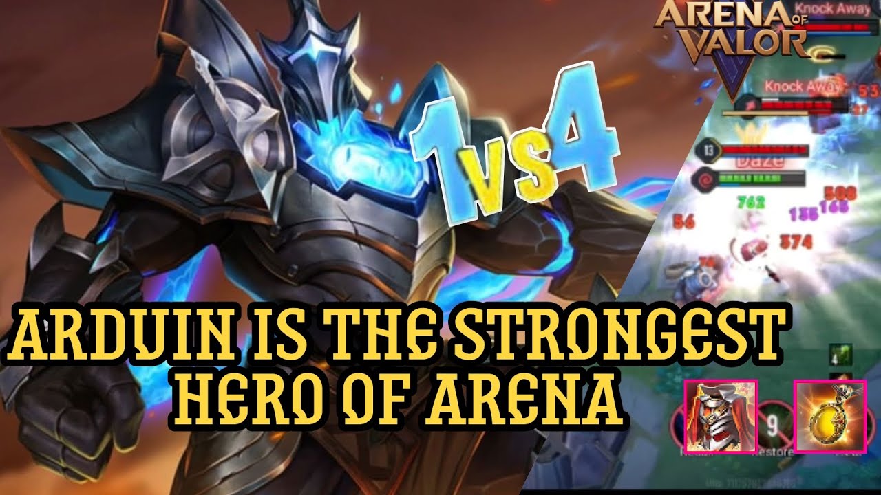Arduin is the strongest hero of arena of valor (1 vs 4) pro gameplay