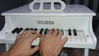 Mini Piano Infantil de Cauda Turbinho 30 Branco - Mundomax