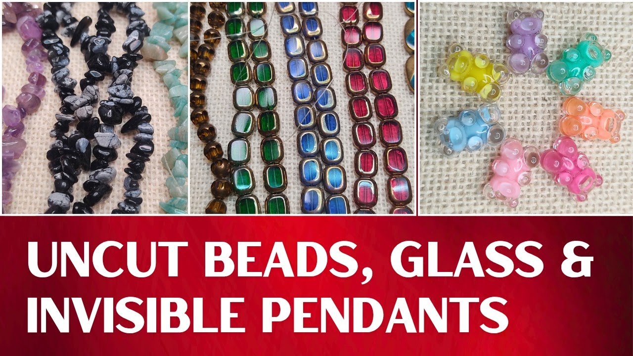 Uncut Beads, Glass & Acrylic Beads + Invisible Pendants | DIY Jewelry Raw Materials | D' Raw Hub
