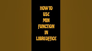How to use MIN function in Libreoffice #libreoffice #linux #tipsandtricks