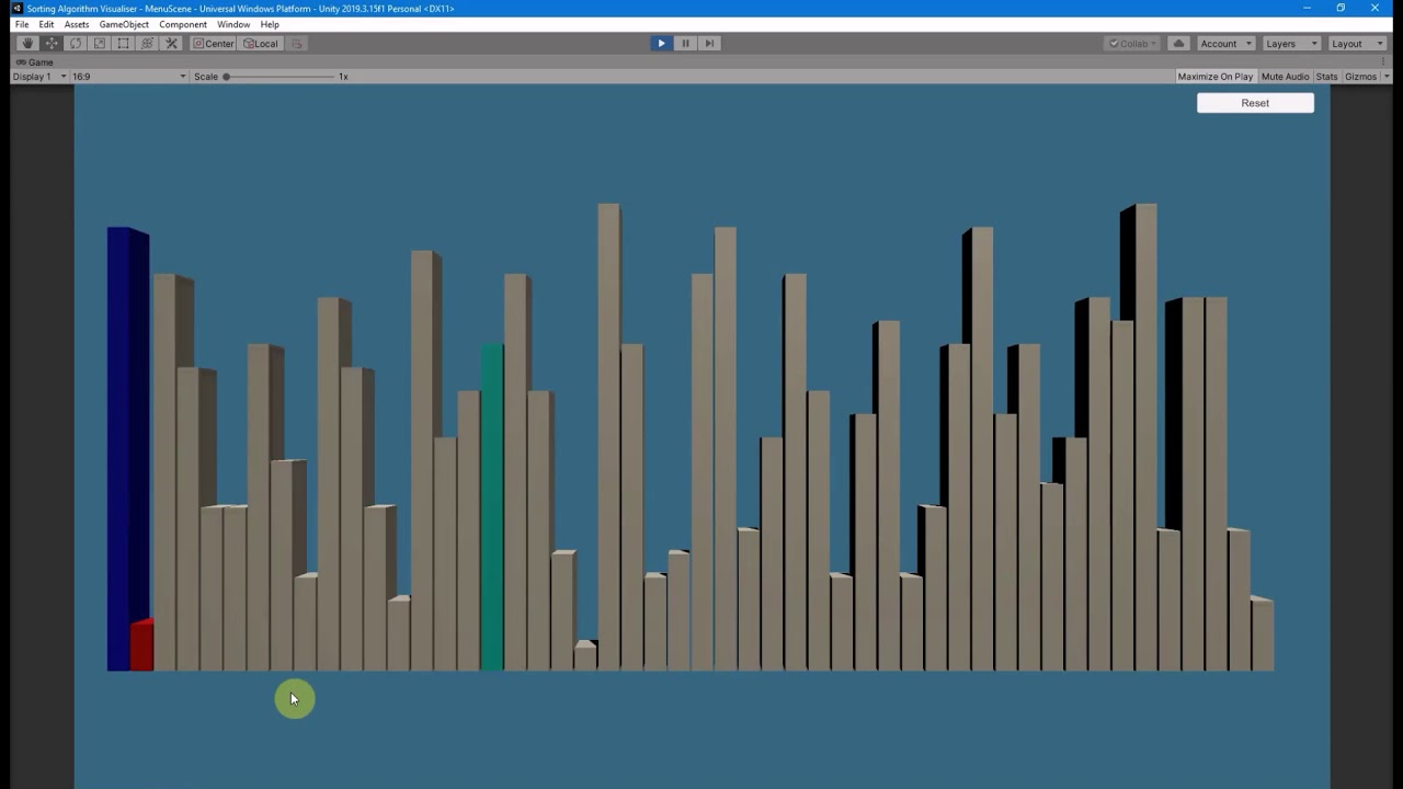 Sorting Algorithm Visualiser made using C# and Unity - YouTube