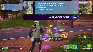 How to EASILY Eliminate opponents with Legendary Exotic or Mythic weapons Fortnite locations Quest!