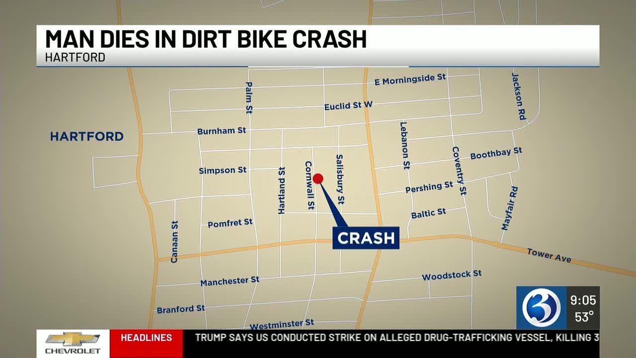 28-year-old man dead after dirt bike crash in Hartford