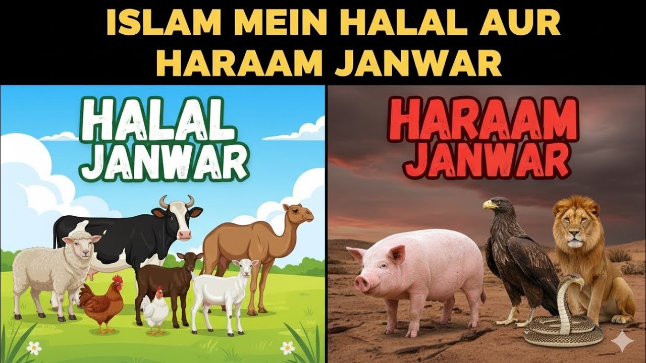 Islam mein halal aur haram janwar,halal janwaron ki list