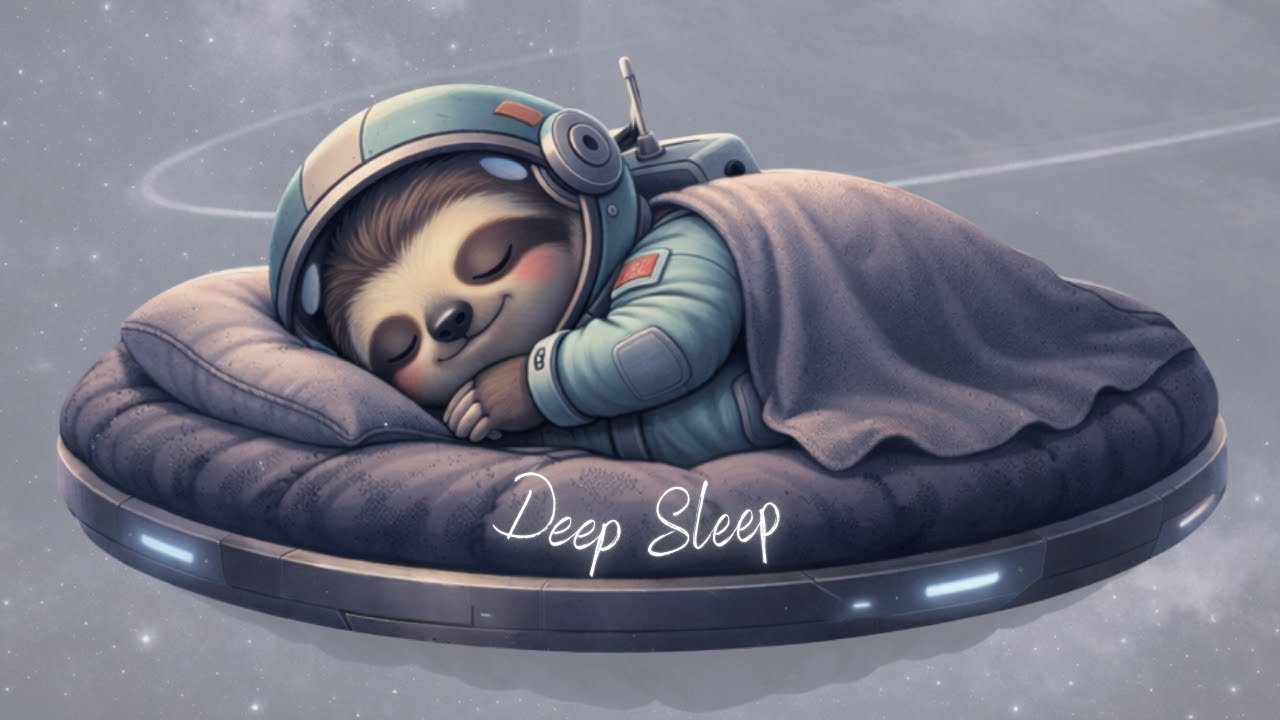 Deep Sleep Piano Music 🌌 Space Sloth Sleeping by a Planet | Calm Mind, Fall Asleep Fast (4 Hours)
