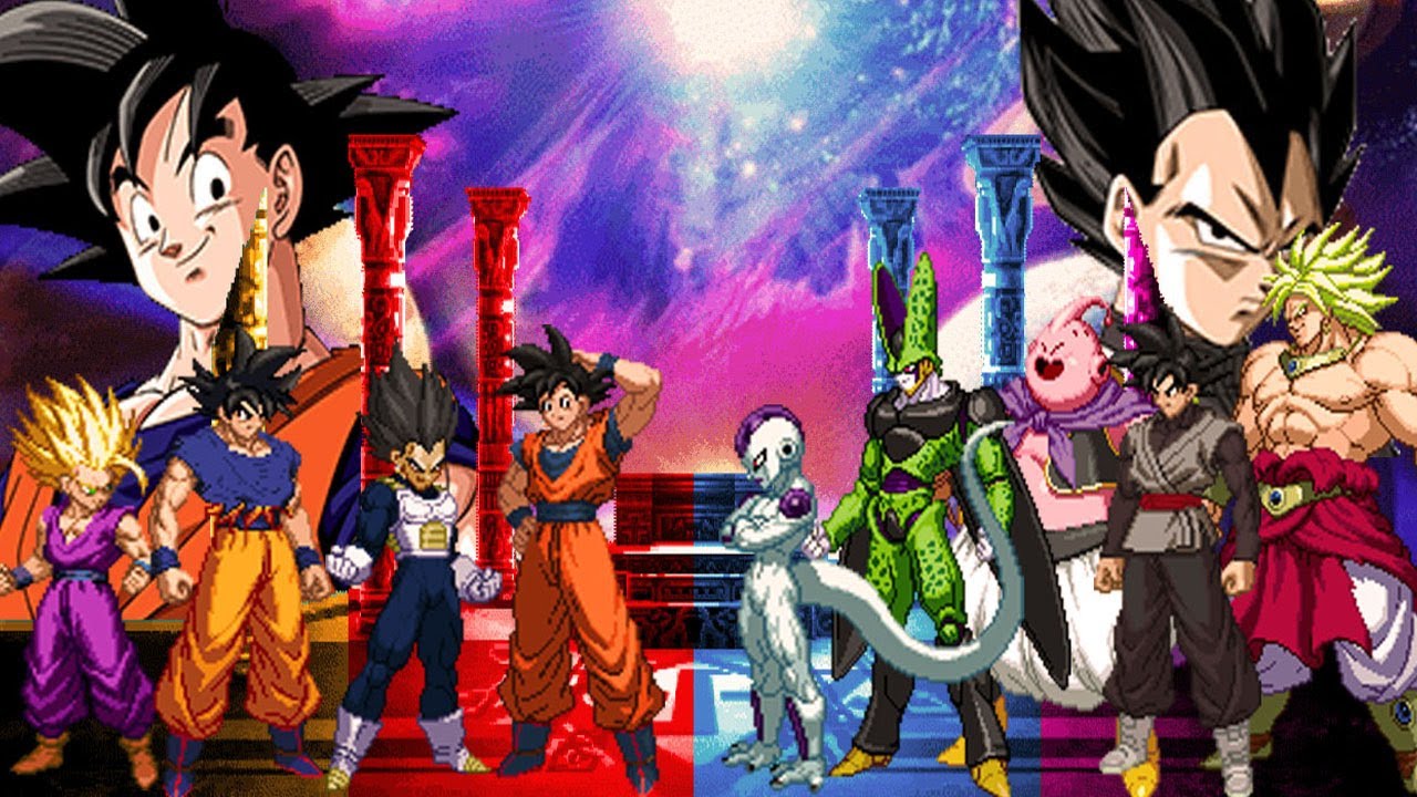 KOF Mugen Goku, Vegeta y Gohan vs Freezer, Cell, Majin Boo y Black Goku ...