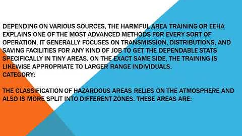 Hazardous area training