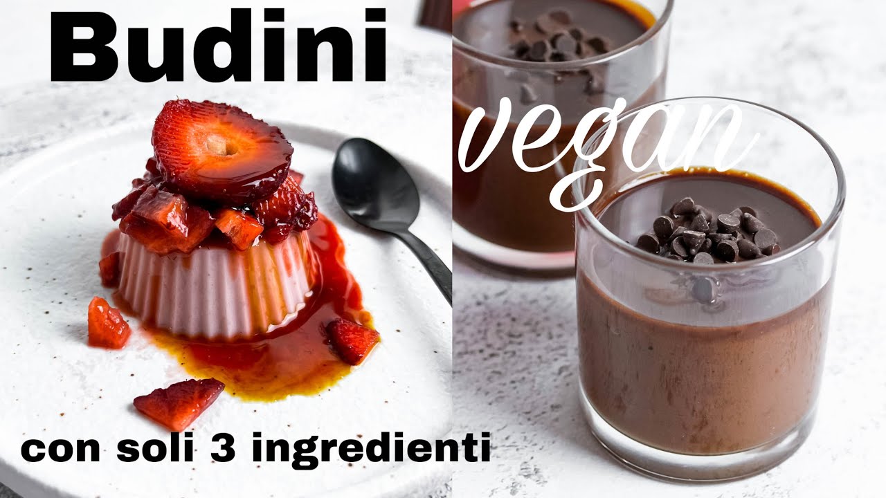 Solo 3 ingredienti: budino alle fragole e mousse al cioccolato fondente VEGAN 🌱