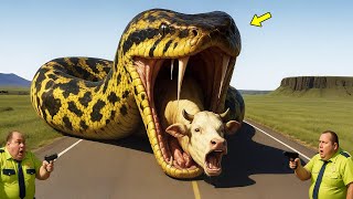 Brave Heroes Save Innocent Mother Cow from Giant Python’s Attack🐍