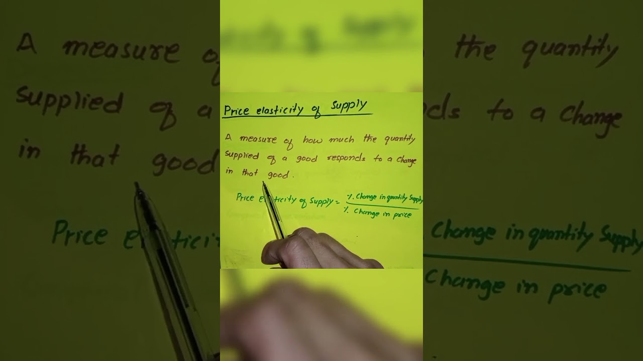 Price elasticity of Supply