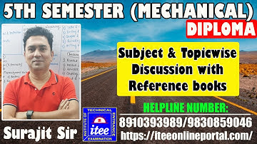 5TH SEMESTER (MECHANICAL)DIPLOMA| Subject & Topicwise Discussion with Reference books || Surajit Sir