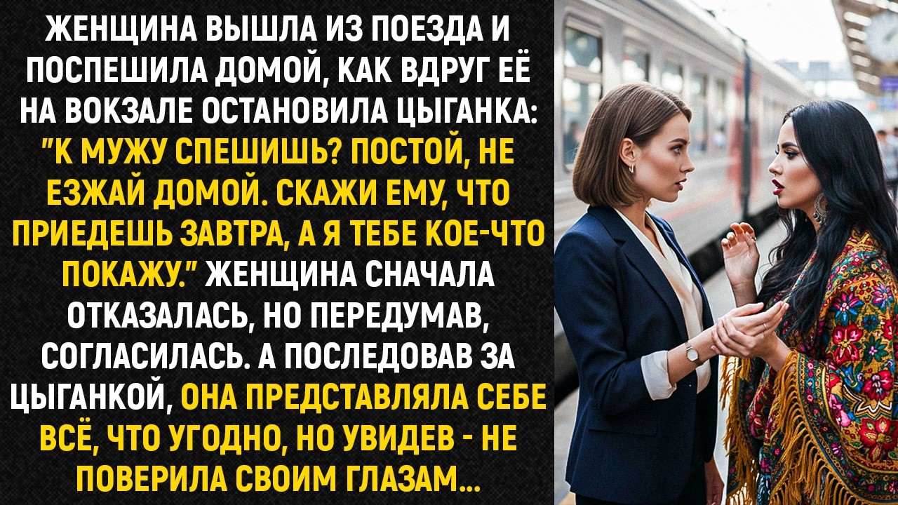 Женщина вышла из поезда и поспешила домой, как вдруг её на вокзале остановила цыганка...