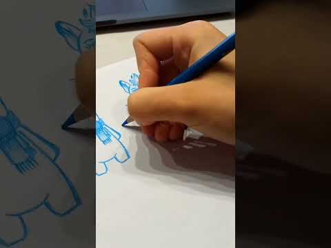 Hello) Today, using one blue pencil, we will draw a cute dragon. Year of the Dragon - 2024✨#dragon