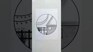 how to draw house 🏡 beautiful scenery drawing | house drawing #drawing #art #scenery #short