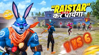 Raistar Best 1 Vs 6 Gameplay Must Watch | India Fastest Player Gameplay #viral #freefirelive