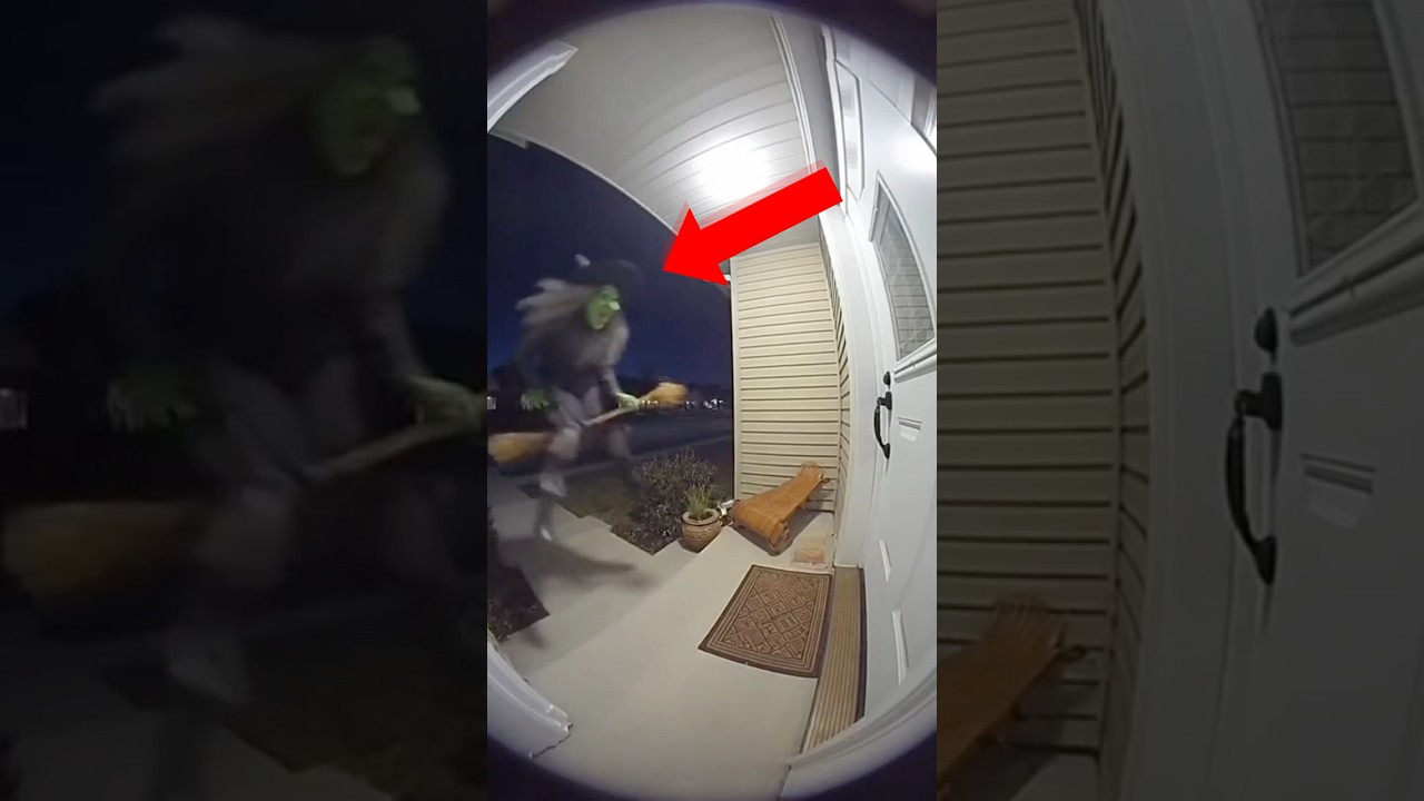 Flying Witch Meets Front Door... Ring Camera Moment You Won’t Forget!