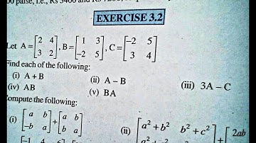 12 th (NCERT) Mathematics-MATRICES | EXERCISE-3.2 (Solution)Part1|Pathshala (Hindi)