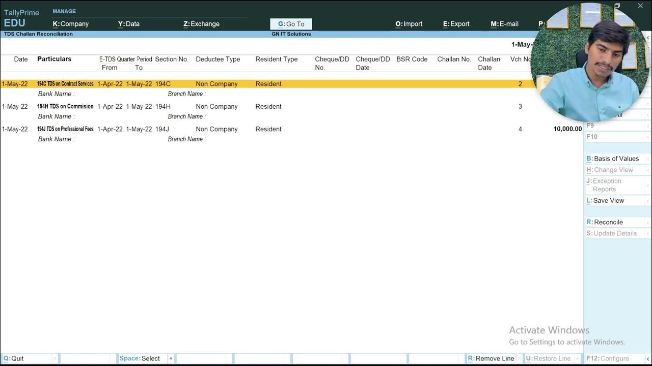 Effortlessly Generate TDS Challan and Reconcile in Tally Prime - Step