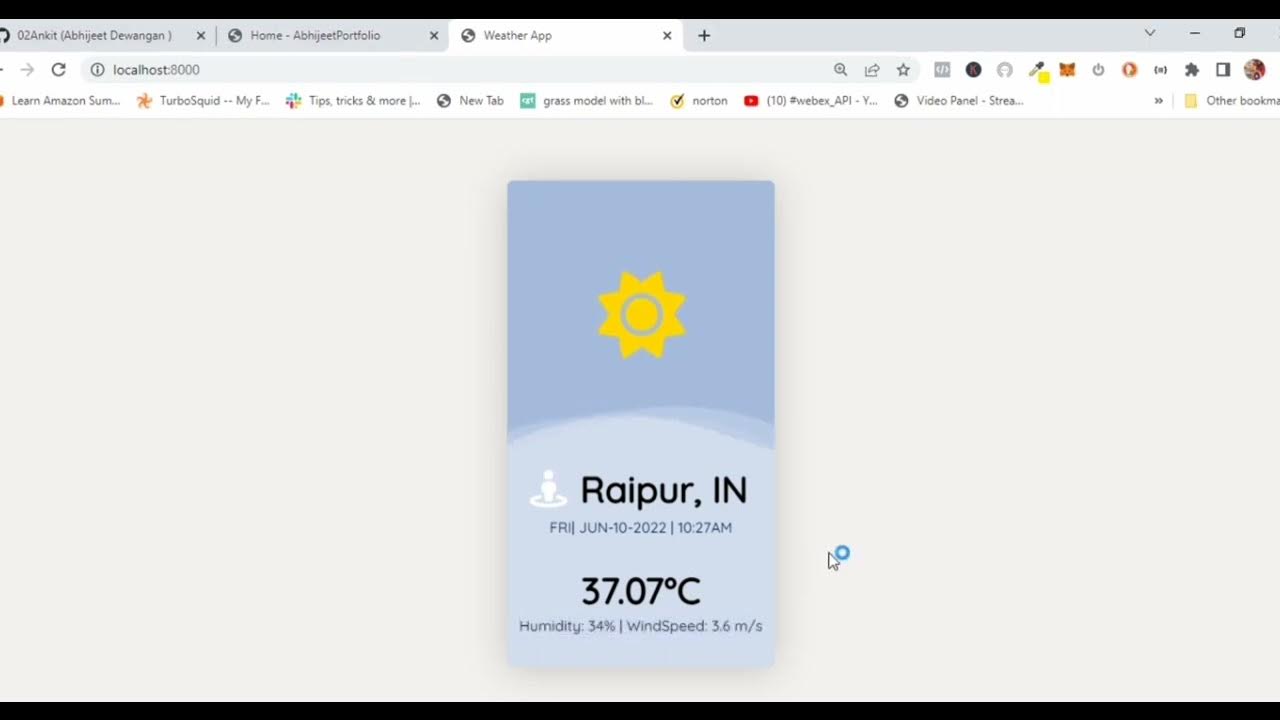 Live Weather App | Using NodeJs, JavaScript, HTML, CSS - YouTube