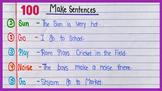 Make sentences in English From 100 words || How to make sentences  || Make sentences || part 71