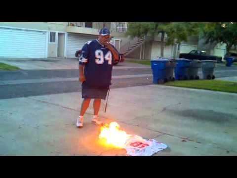 burning 49ers jersey