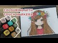 Soothing Colouring Session: Cute Flower Crown Girl 🌸 — Coloured with Touch Markers #soothingart
