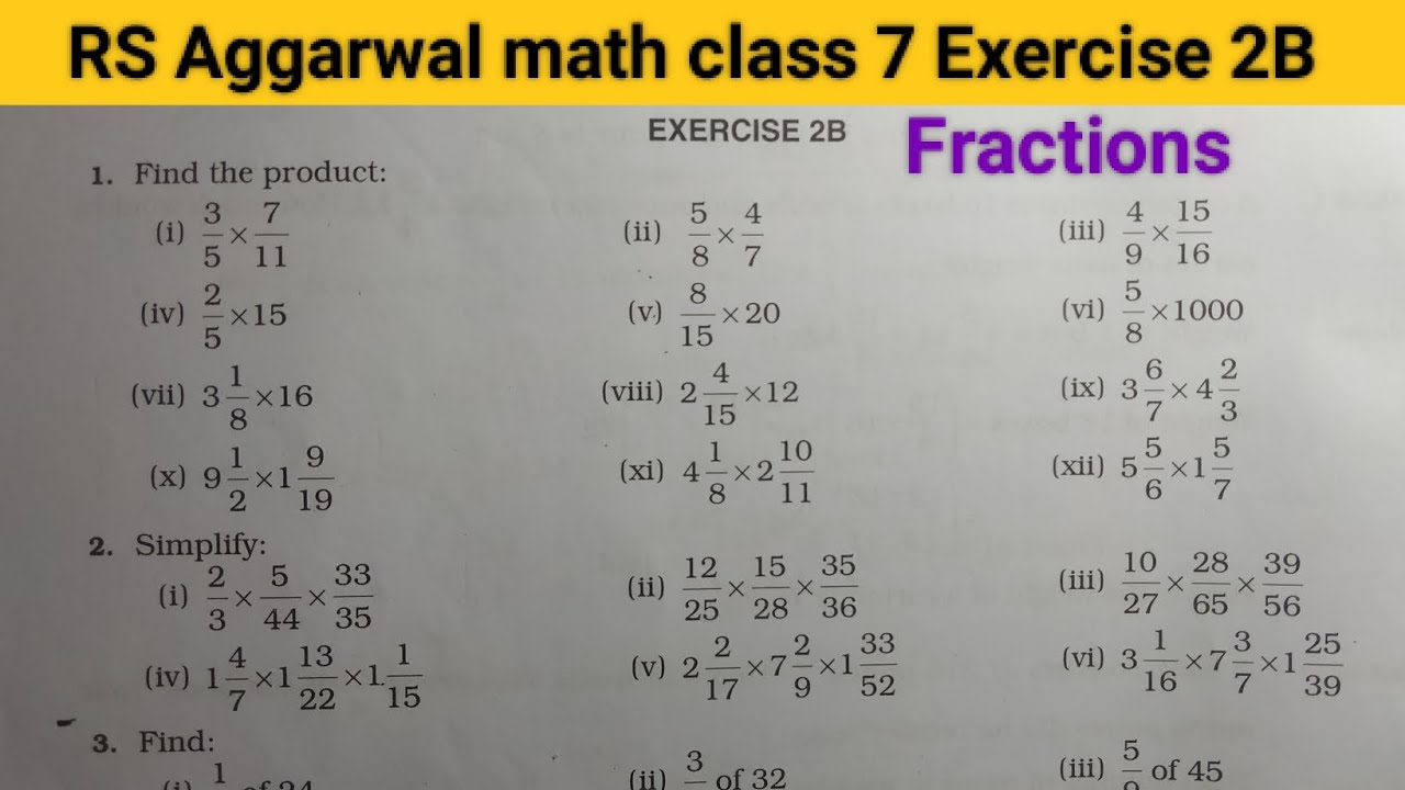 RS Aggarwal math class 7 exercise 2B ।। Class 7 exercise 2B RS Aggarwal ...