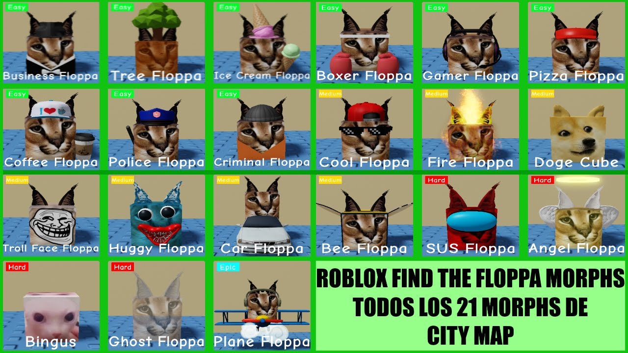 How to get ALL 100 FLOPPA MORPHS in FIND THE FLOPPA MORPHS