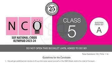 Class 5 NCO 2023 - 24 Paper Set A / SOF National Cyber Olympiad 2023 - 24 Question Paper Set A