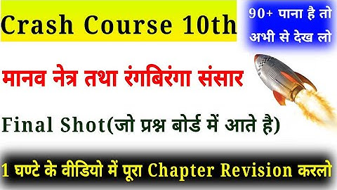 मानव नेत्र तथा रंगबिरंगा संसार,/Class 10  Science chapter 11|| science (Final Shot)