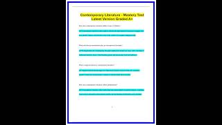 Contemporary Literature  Mastery Test Latest Version Graded A1688 636x882