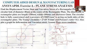 Exercise 4 – Plane Stress Analysis of Rectangular Plate using ANSYS Mechanical APDL Software