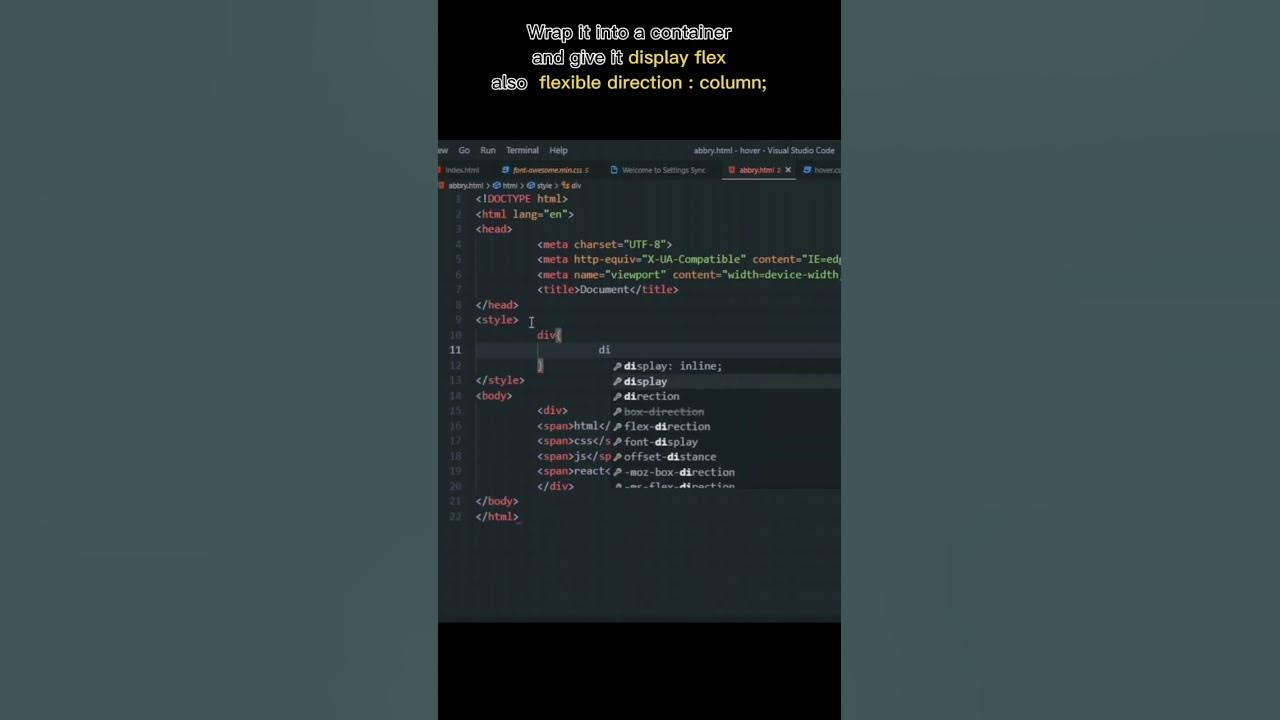 How to change an inline element to a block element html coding 