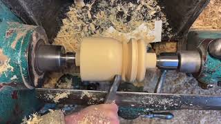 Hand Woodturning a Ball post cap