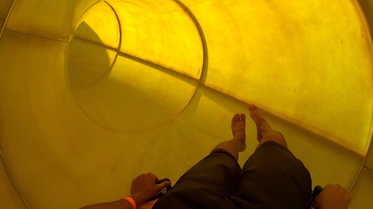Yellow Tube Water Slide at AquaCentrum YouTube