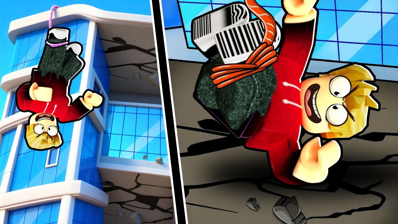 ROBLOX CHOP AND FROSTY PLAY EAT AND BUNGEE JUMP FROM TOWER